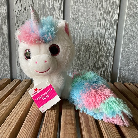 NWT Unicorn Plush Fluffy Tail New Valentine's Day Sweetheart Kids Girls Cute - Picture 2 of 13